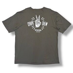 REWIND CLOTHING CO. Green Crew neckline Short sleeves Graphic Tee Carpe Diem